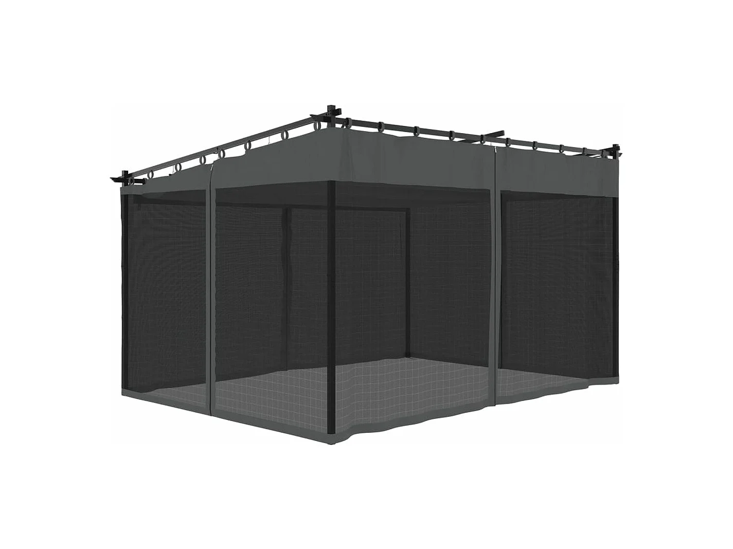 Tonnelle avec parois en filet anthracite 4x3 m acier