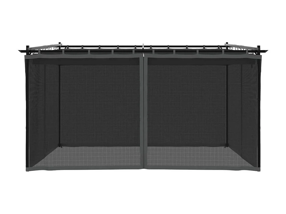 Tonnelle avec parois en filet anthracite 4x3 m acier