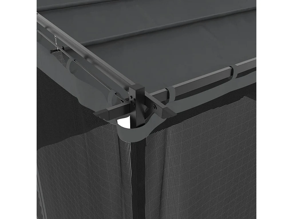 Tonnelle avec parois en filet anthracite 4x3 m acier