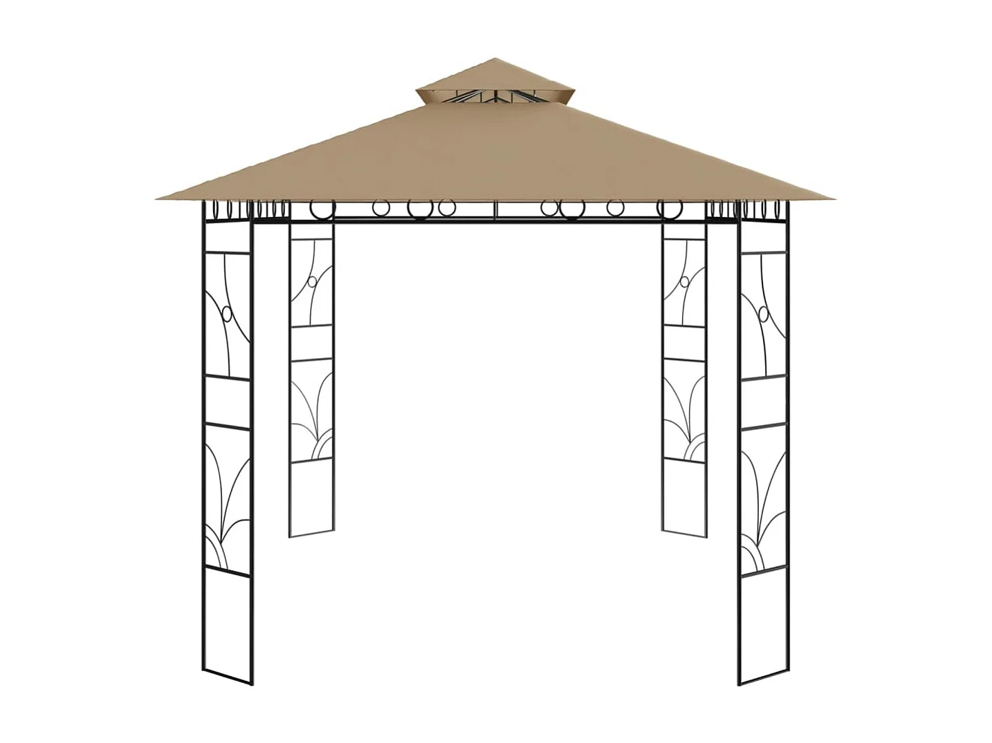 Gazebo 4x3x2,7 m 160 g/m² cinzento-acastanhado