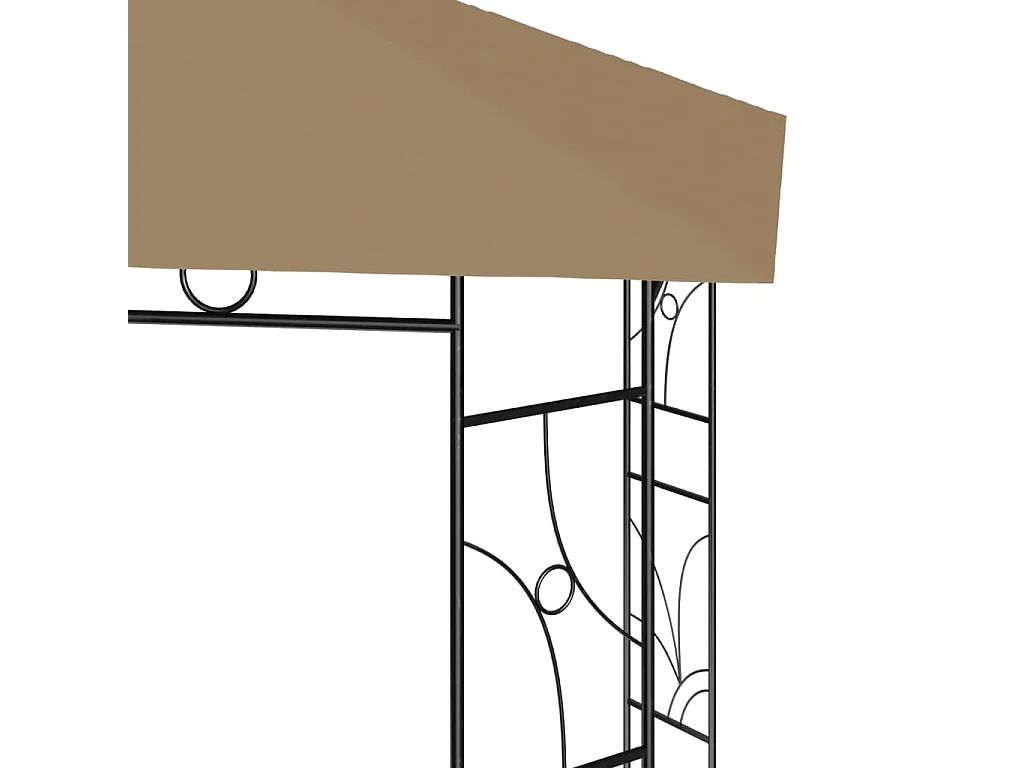 Gazebo 4x3x2,7 m 160 g/m² cinzento-acastanhado