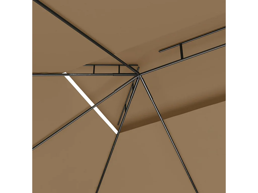 Gazebo 4x3x2,7 m 160 g/m² cinzento-acastanhado
