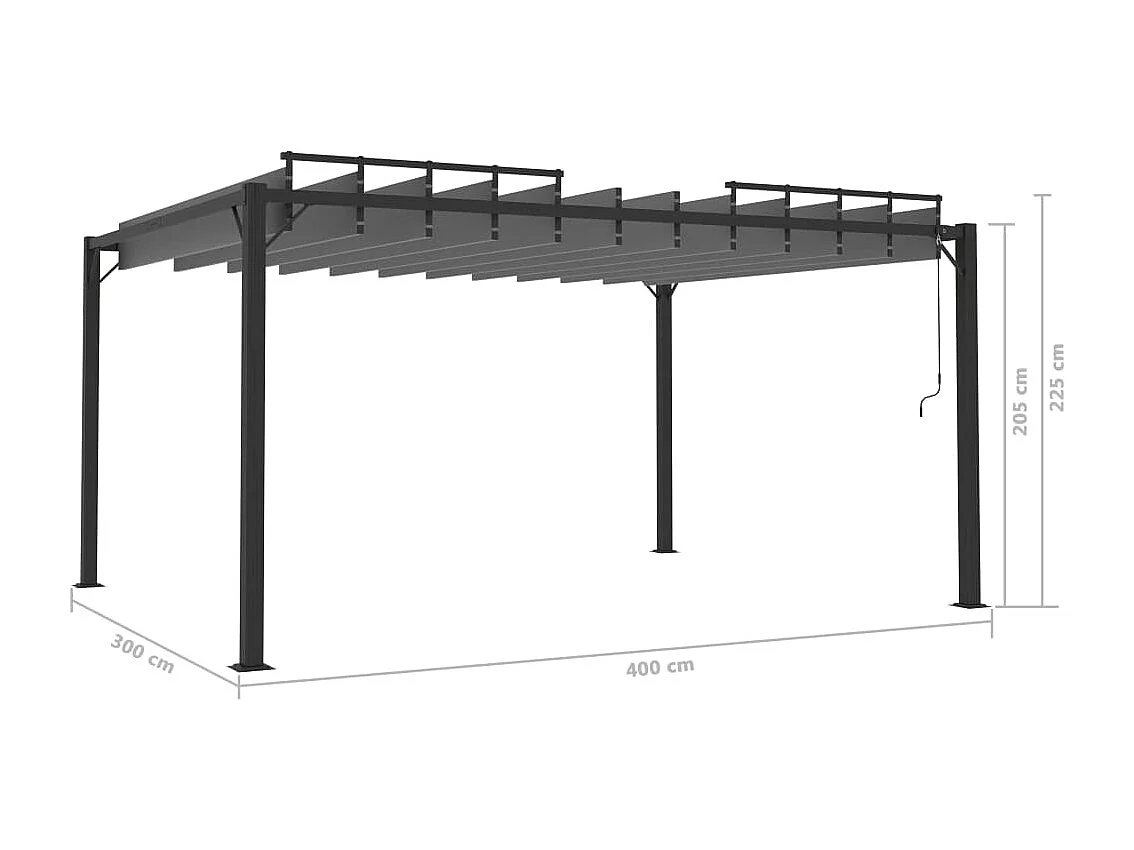 Tenda para festas 3x6 m PE antracite