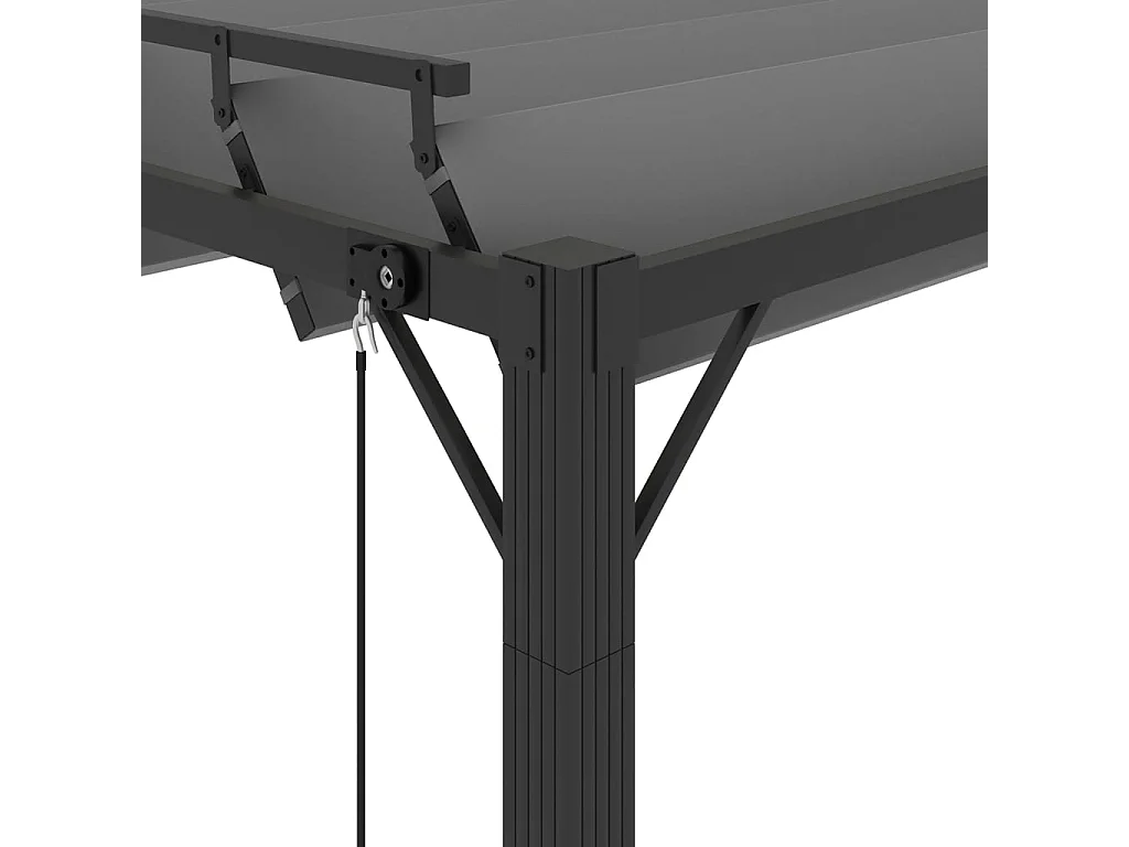 Prieel met lamellendak 3x4 m stof en aluminium antracietkleurig