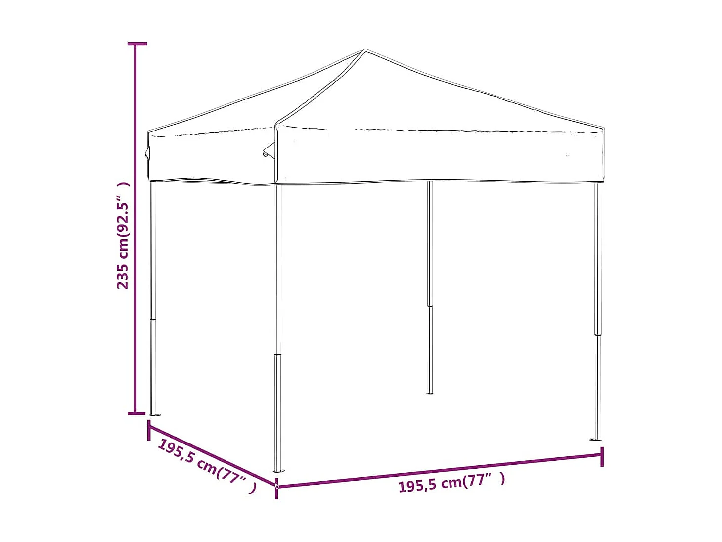 Tente de réception pliable Rouge 2x2 m