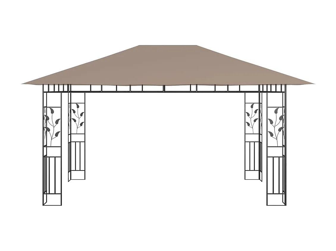 Tonnelle avec moustiquaire et lumières LED 4x3x2,73 m Taupe