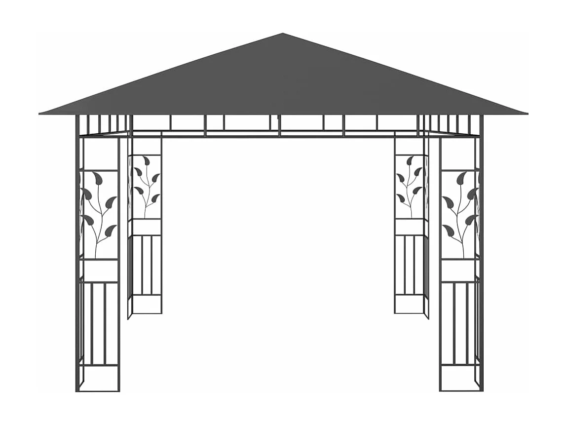 Belvédère avec moustiquaire 3x3x2,73 m Anthracite 180 g/m²