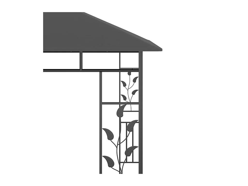 Cenador con mosquitera gris antracita 3x3x2,73 m 180 g/m²