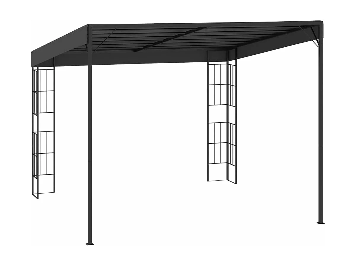 Wand-Pavillon 3x3 m Anthrazit Stoff