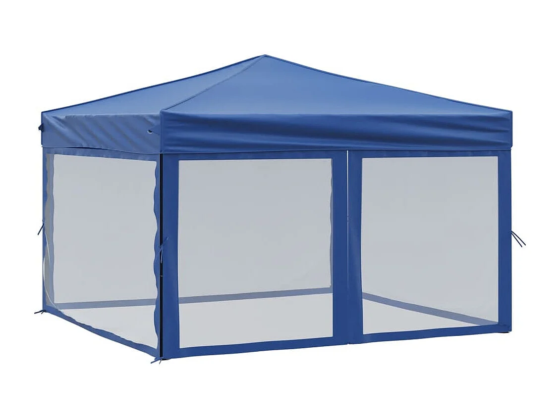 Tenda per Feste Pieghevole con Pareti Laterali Blu 3x3 m