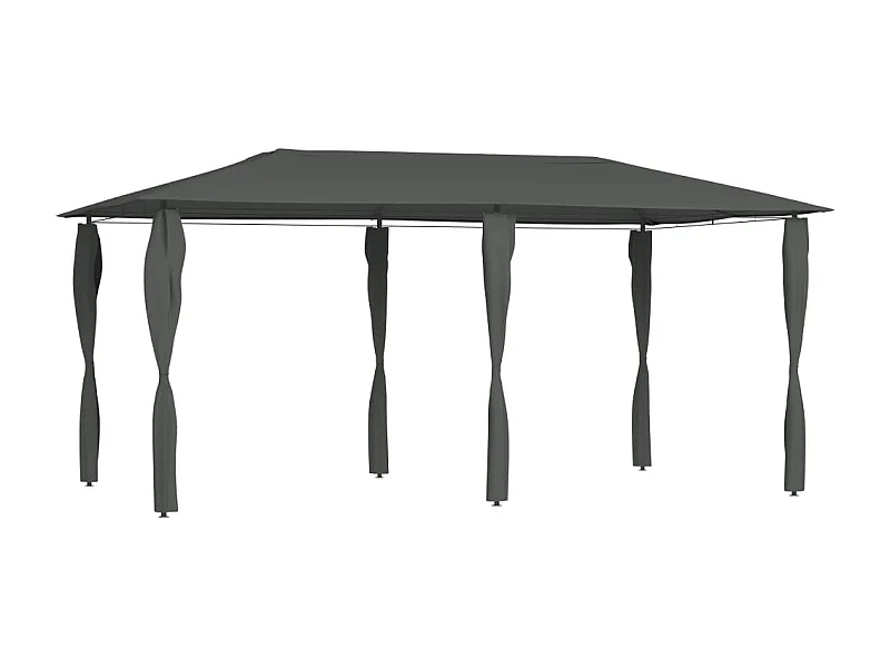 Prieel met paalhoezen 160 g/m² 2,98x5,3x2,59 m antracietkleurig