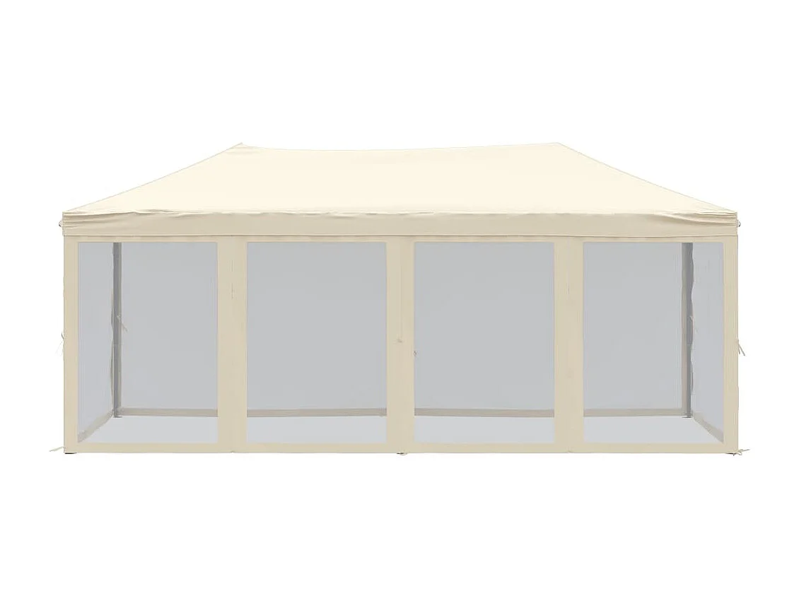 Tente de réception pliable avec parois Crème 3x6 m