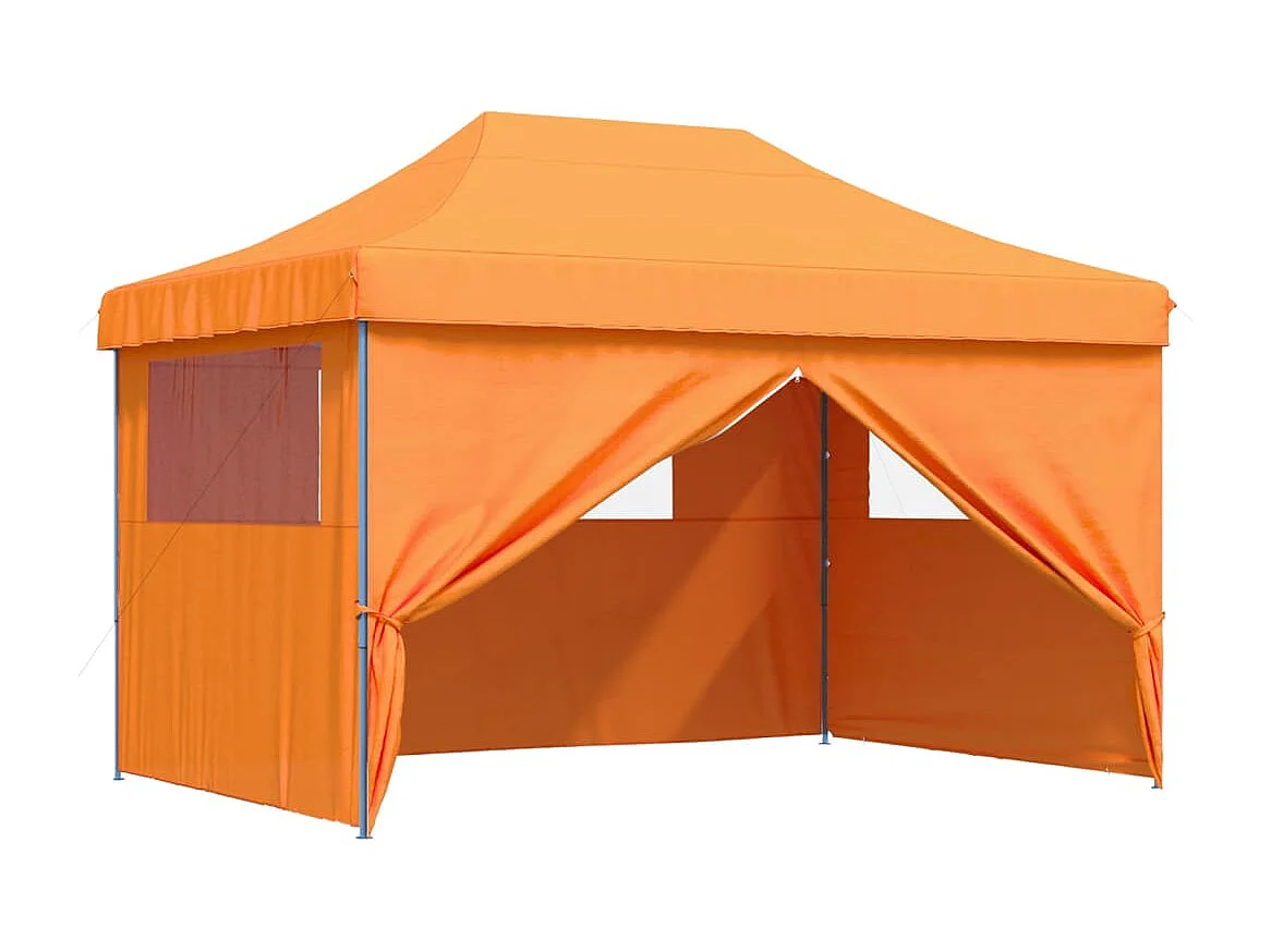 Tente de réception pliable escamotable avec 4 parois latérales