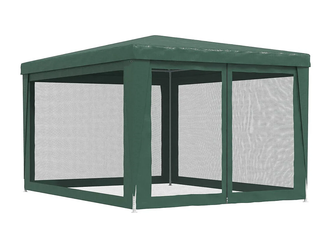 Partyzelt mit 4 Mesh-Seitenwänden Grün 3x4 m HDPE