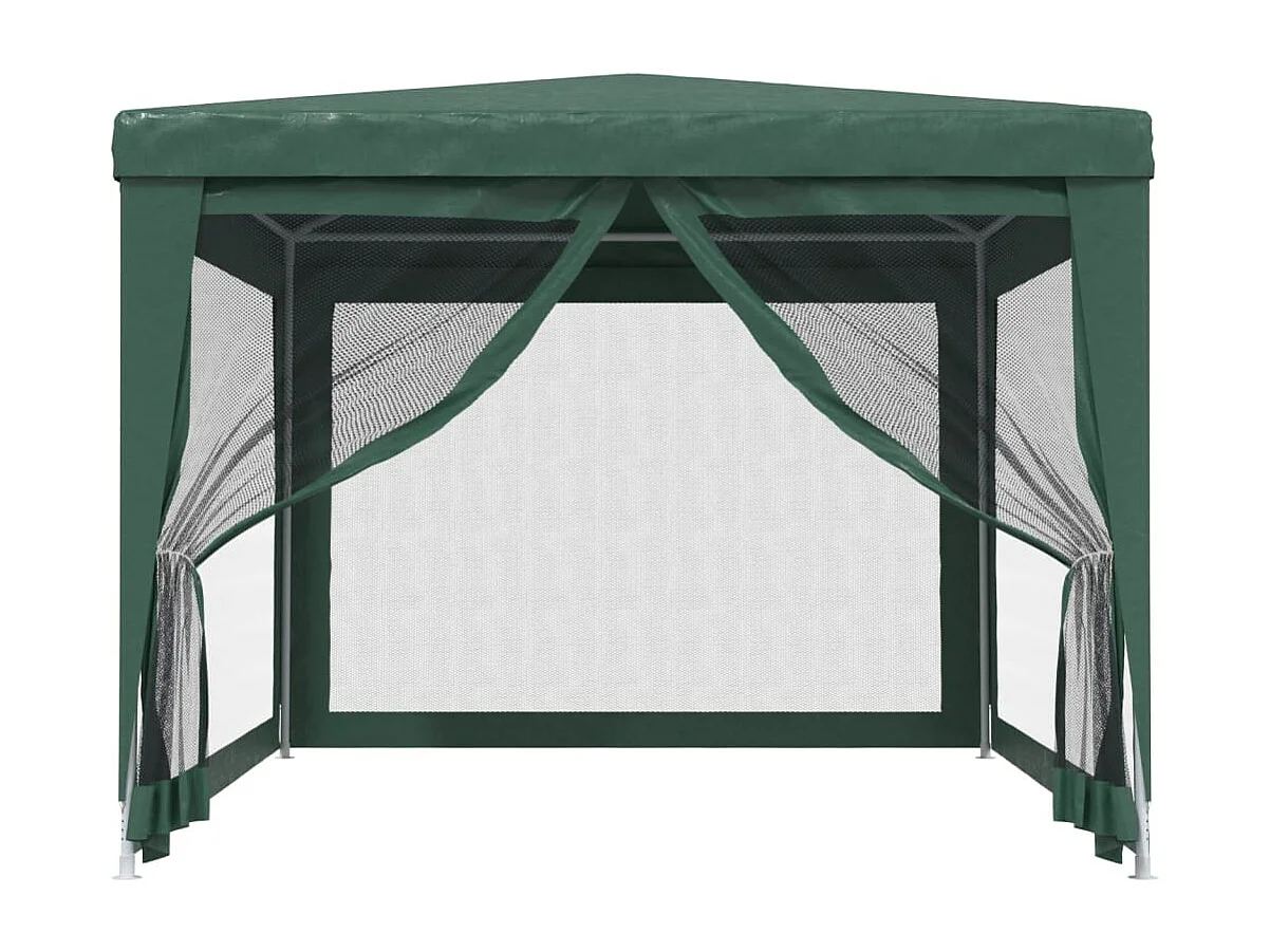 Partytent met 4 mesh zijwanden 3x4 m HDPE groen