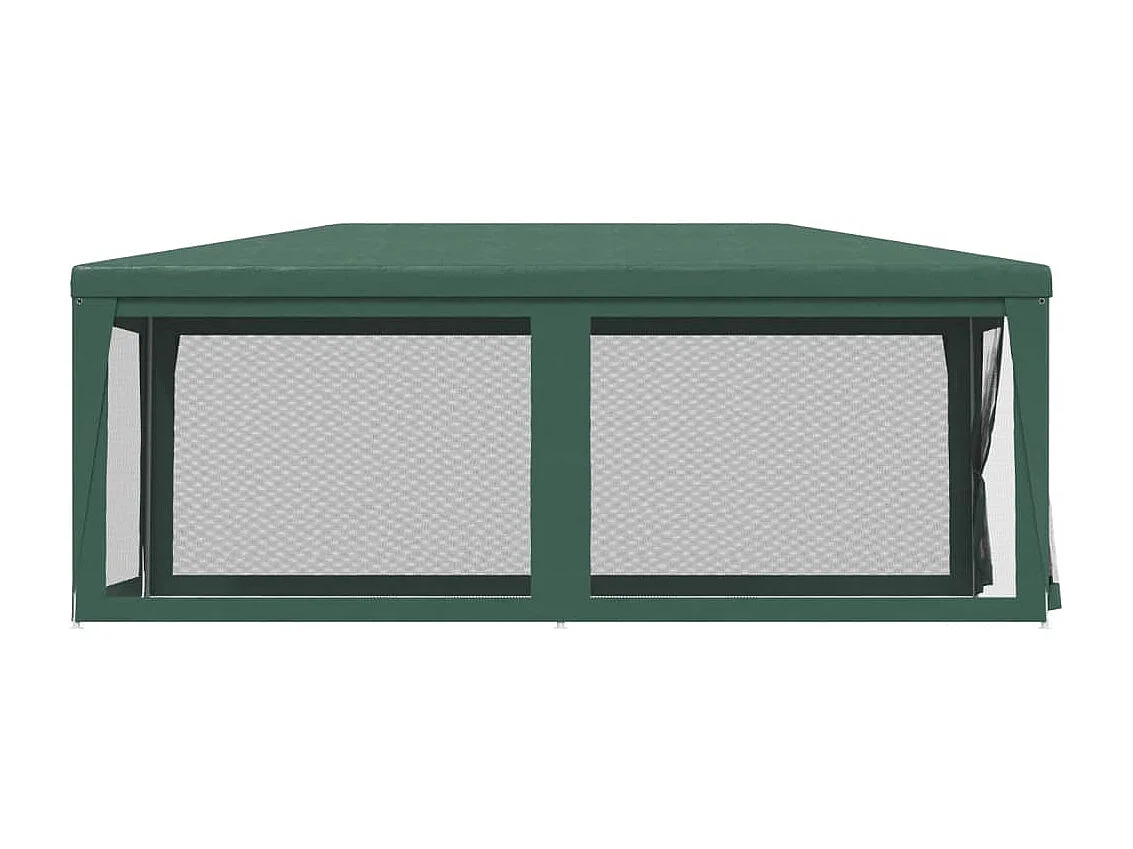 Carpa para fiestas con 6 paredes de malla HDPE verde 3x6 m