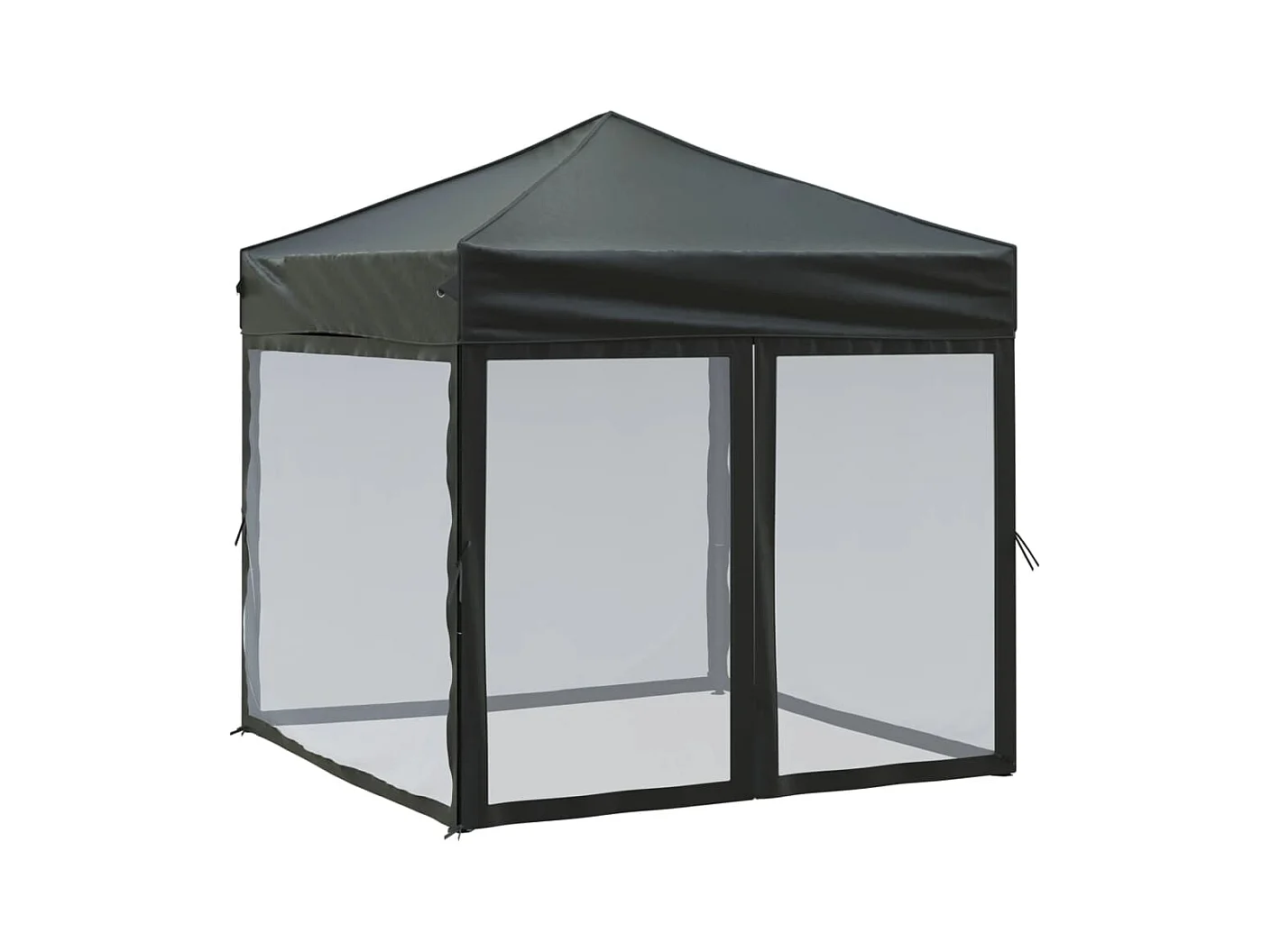 Tente de réception pliable avec parois Noir 2x2 m