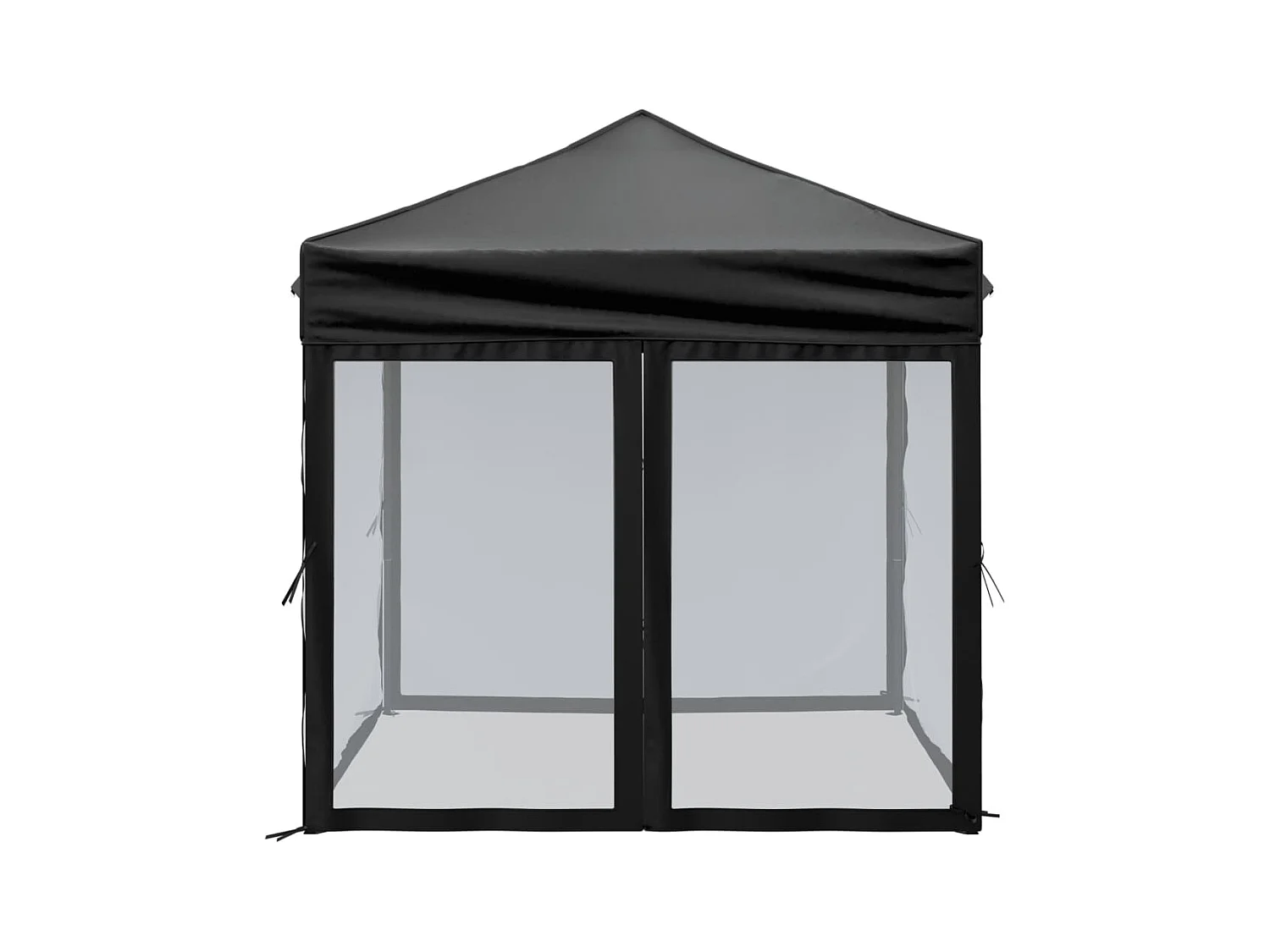 Tente de réception pliable avec parois Noir 2x2 m