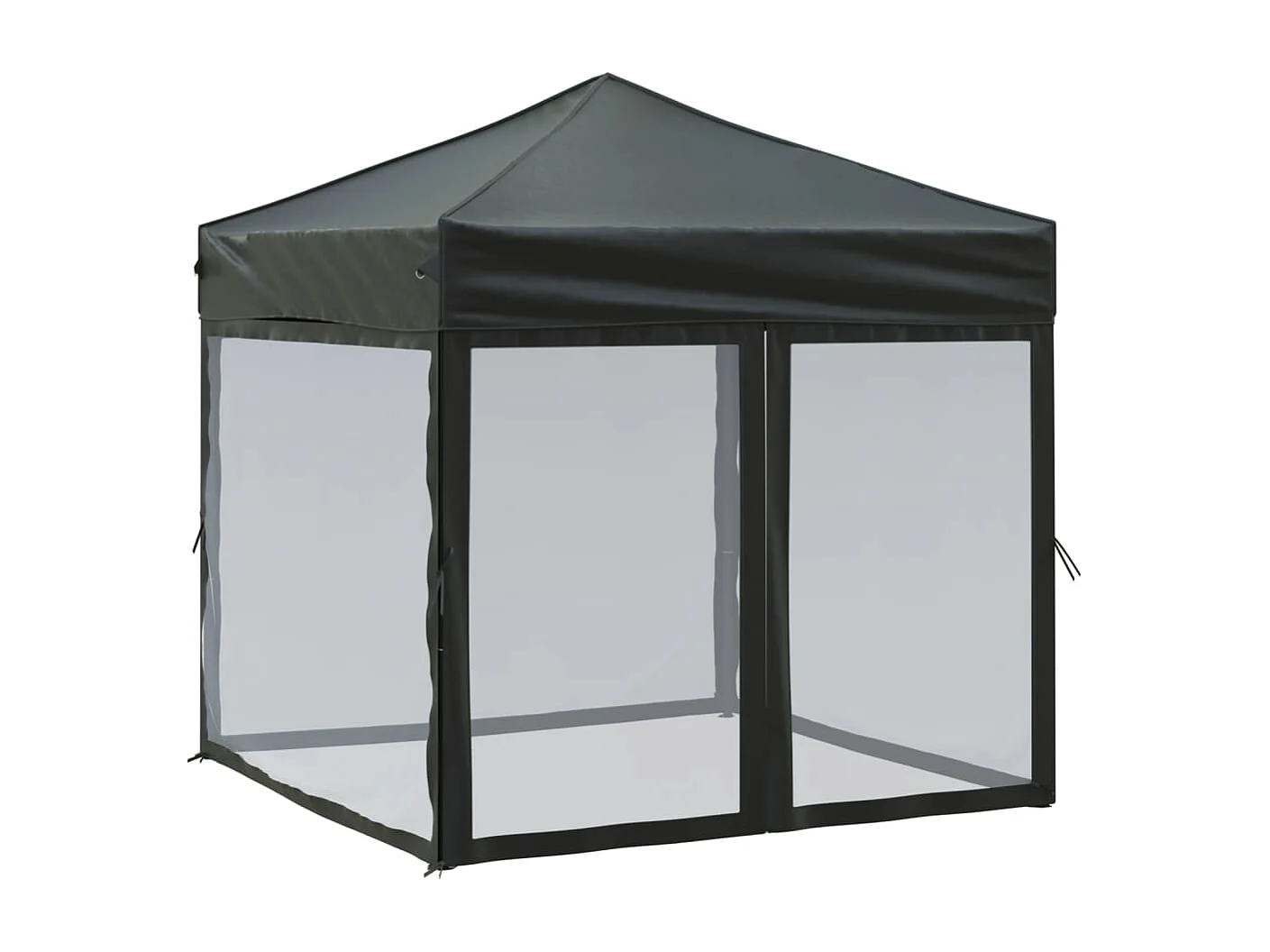 Tente de réception pliable avec parois Noir 2x2 m