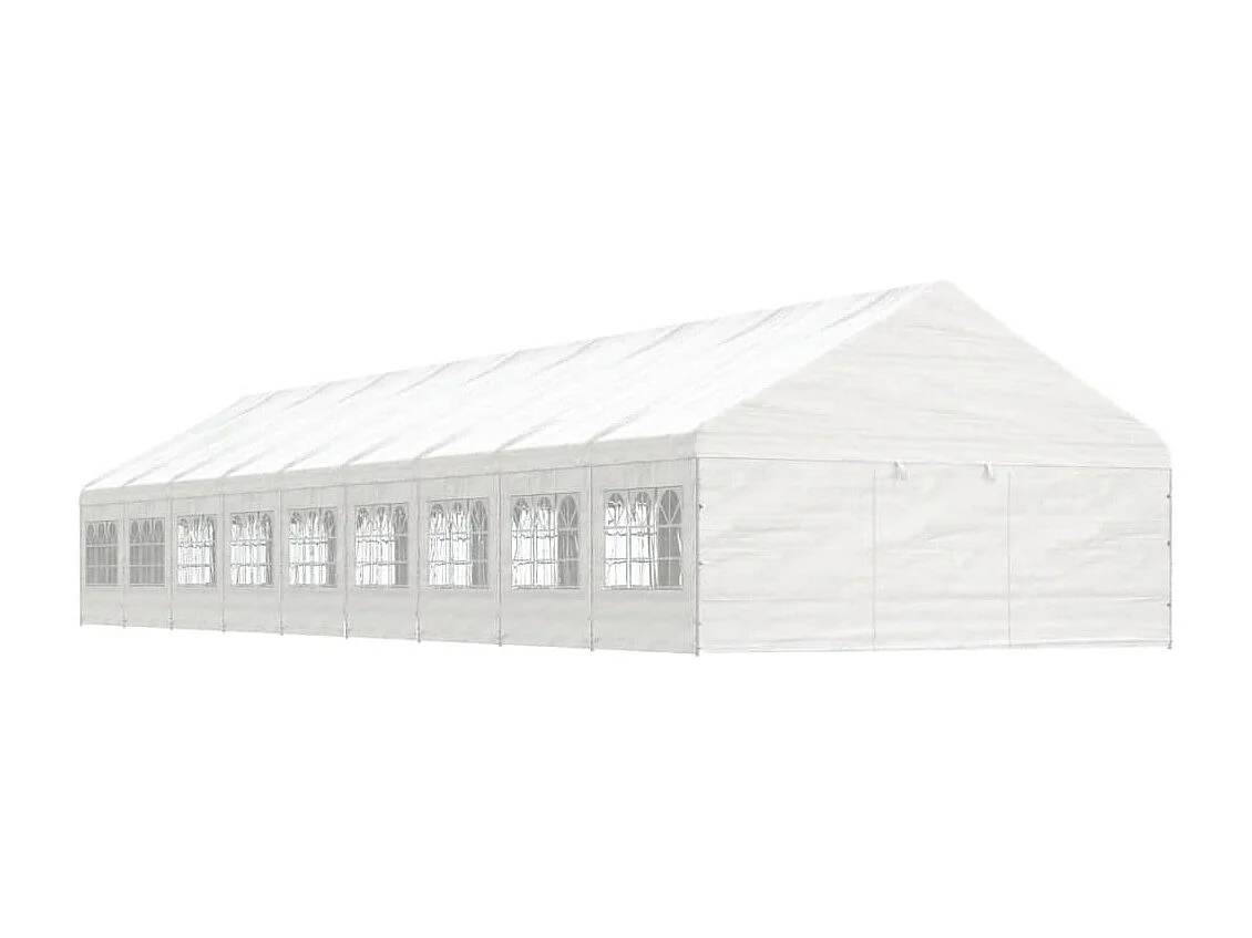 Gazebo con Tetto Bianco 20,07x5,88x3,75 m in Polietilene
