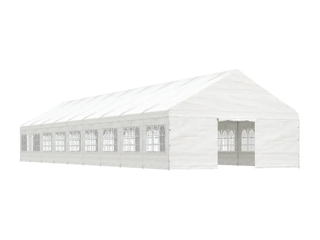 Gazebo com telhado 20,07x5,88x3,75 m polietileno branco
