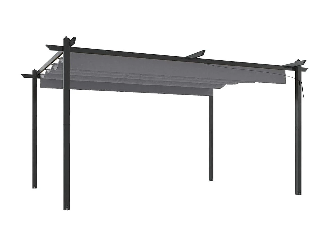 Tonnelle de jardin avec toit rétractable 4x3 m Anthracite