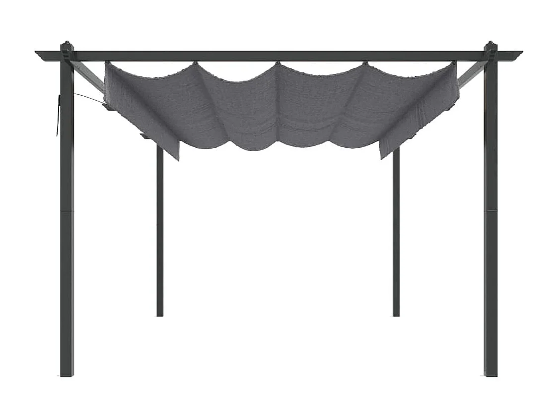 Tonnelle de jardin avec toit rétractable 4x3 m Anthracite