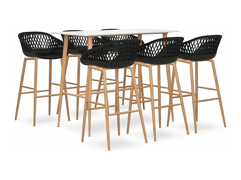 Ensemble de bar 7 pcs Blanc et noir