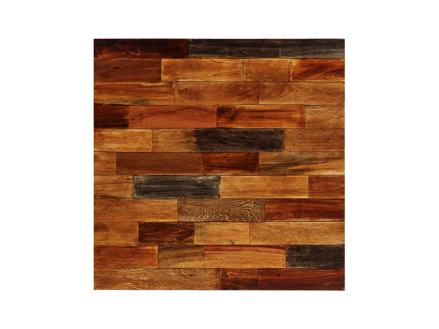 Ensemble de bar 3 pcs Bois massif recyclé et cuir de chèvre