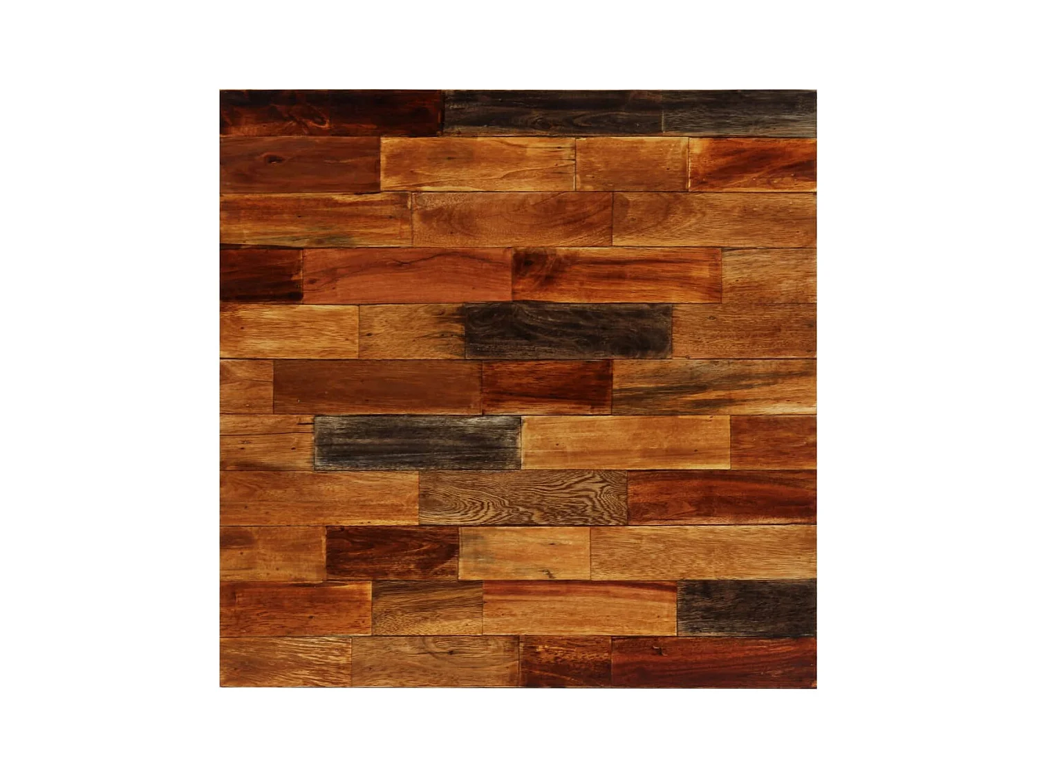 Ensemble de bar 3 pcs Bois massif recyclé et cuir de chèvre