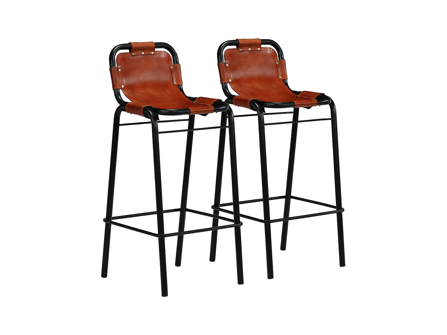 Ensemble de bar 3 pcs Bois massif recyclé et cuir de chèvre