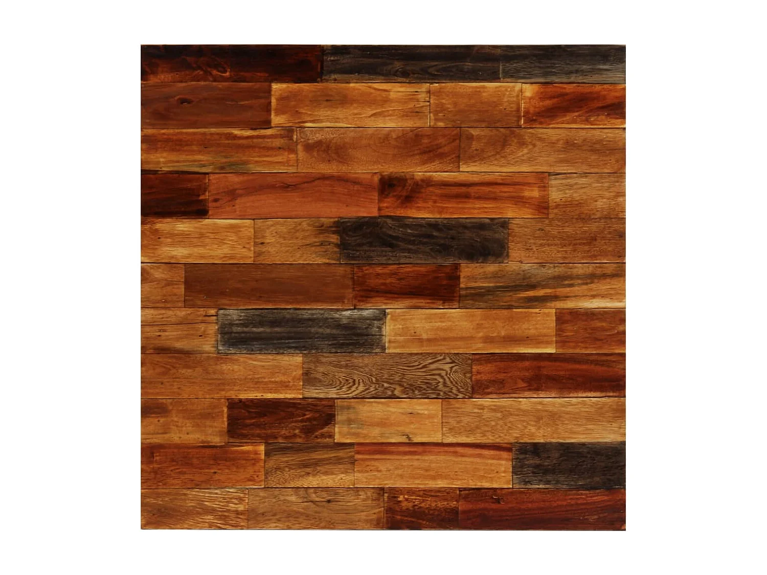 Ensemble de bar 3 pcs Bois massif recyclé et cuir de chèvre
