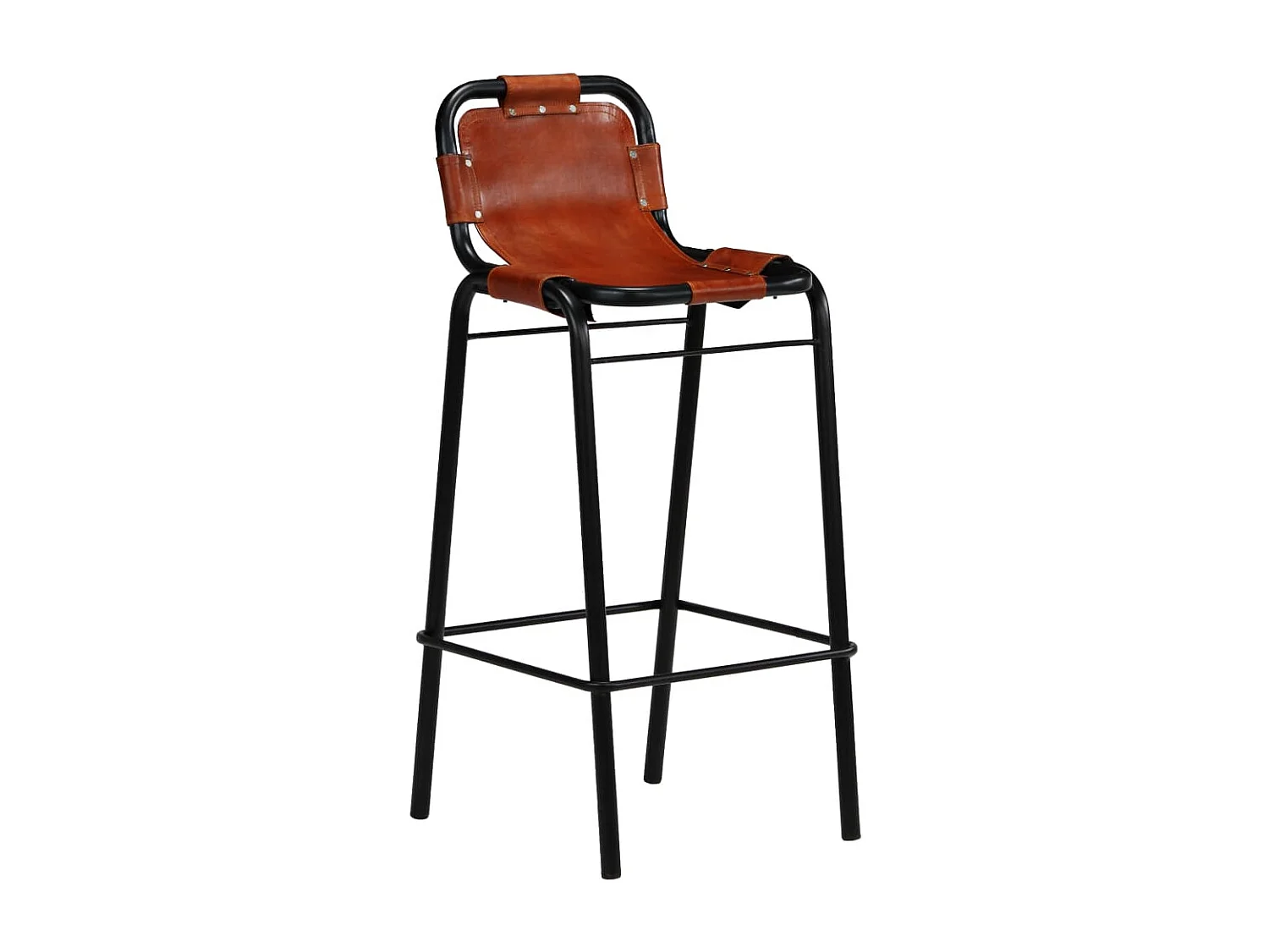 Ensemble de bar 3 pcs Bois massif recyclé et cuir de chèvre