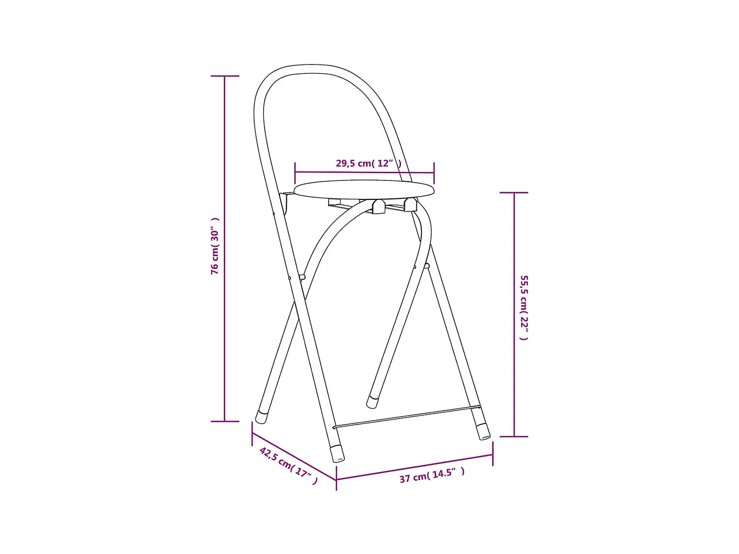 Juego de comedor plegable de 5 piezas de MDF