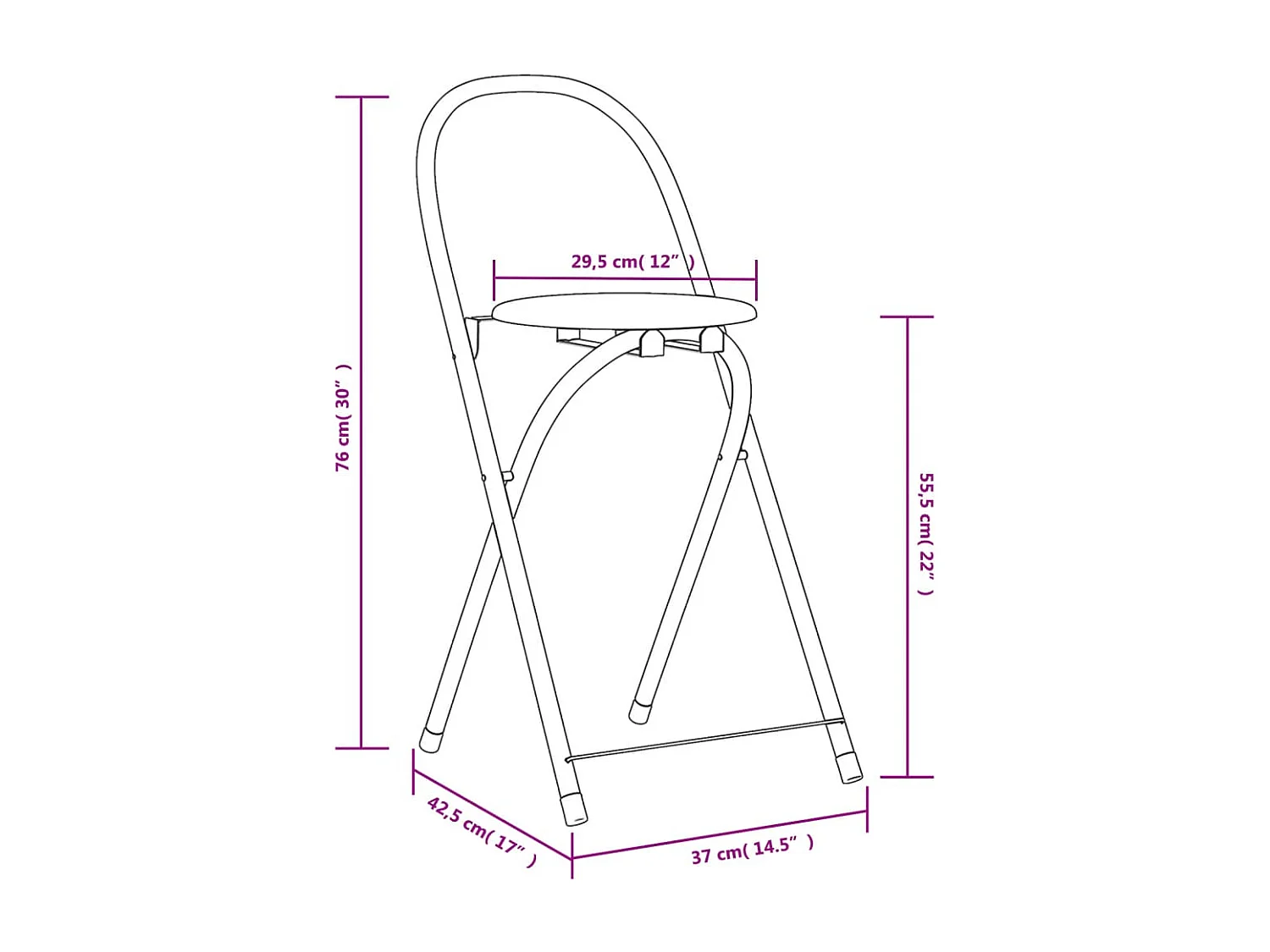 Juego de comedor plegable de 5 piezas de MDF
