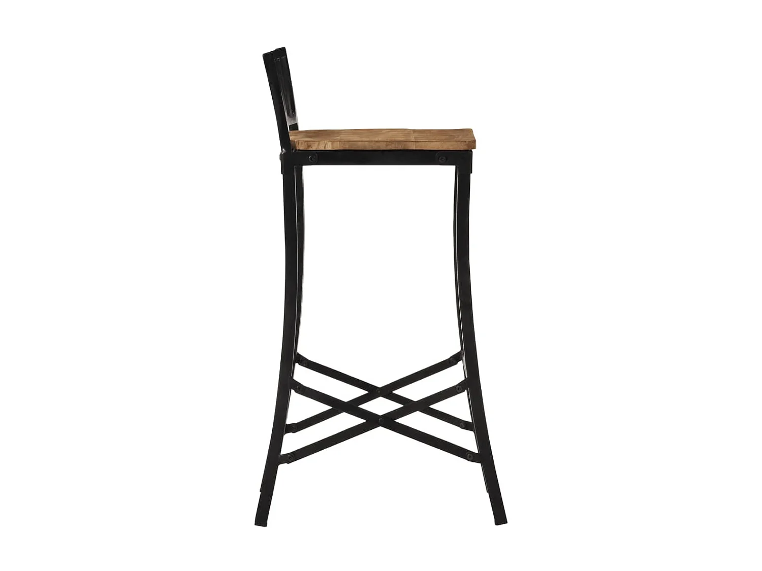 Set da bar 5 pezzi in legno massello di mango grezzo e metallo