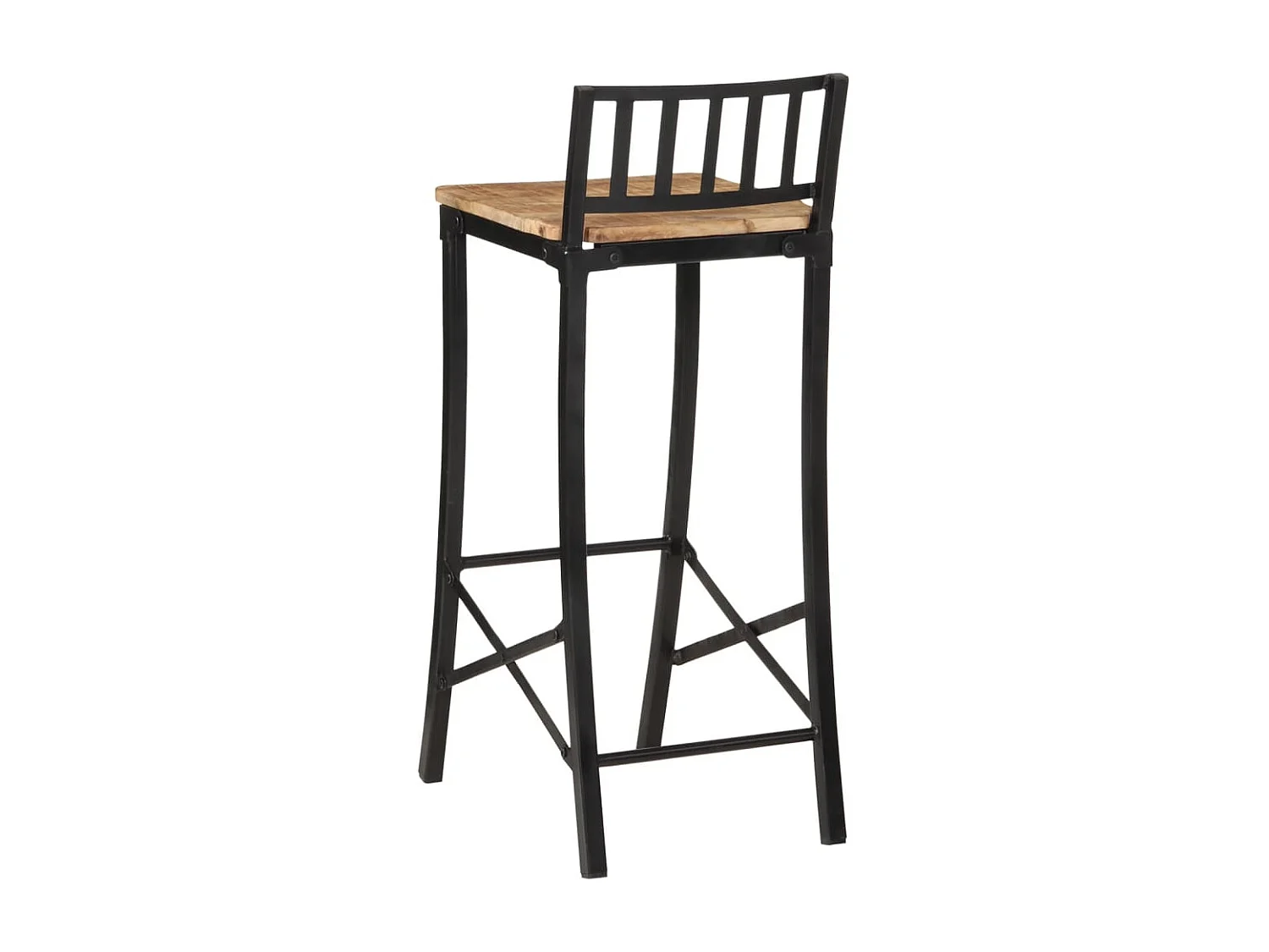 Set da bar 5 pezzi in legno massello di mango grezzo e metallo