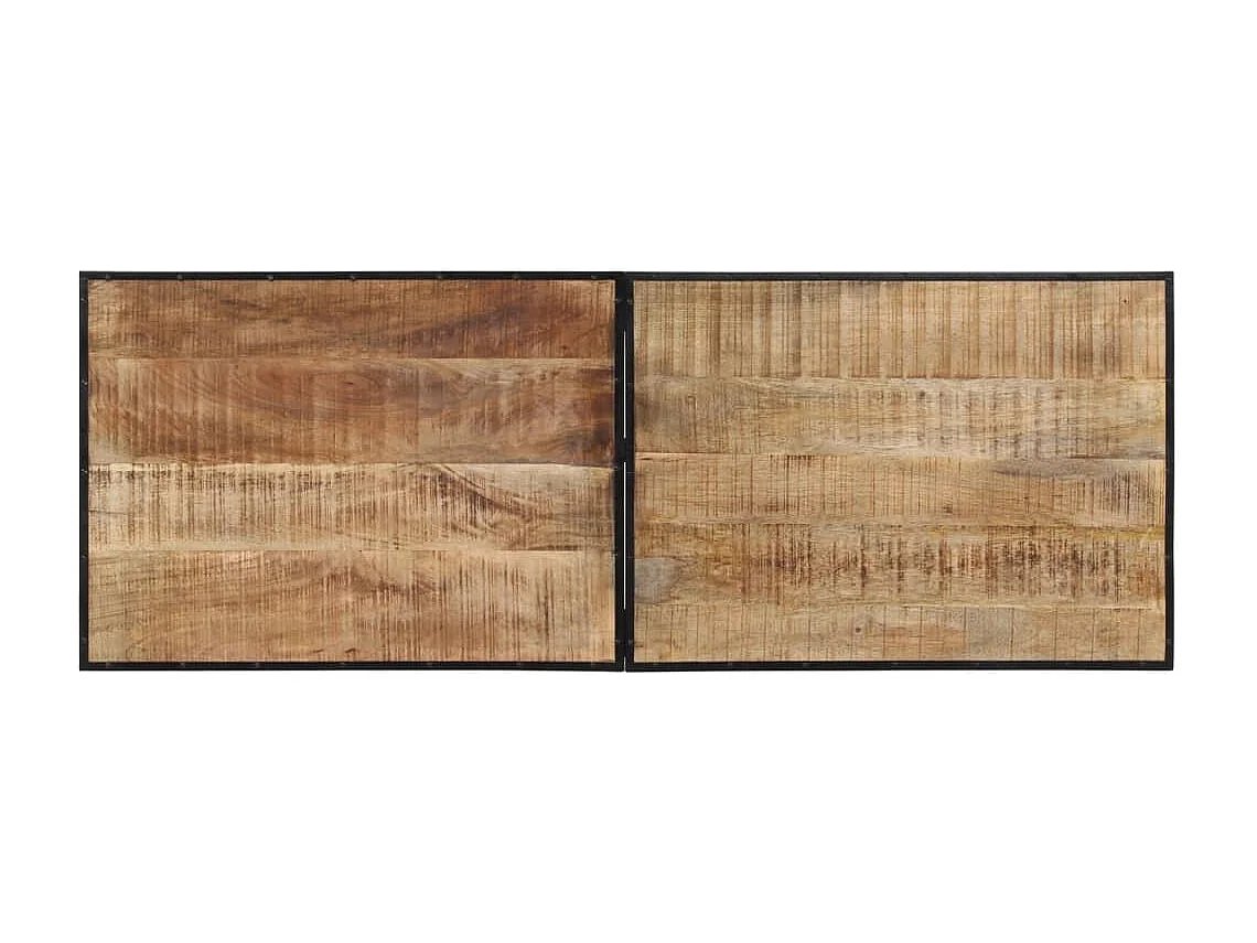 Set da bar 5 pezzi in legno massello di mango grezzo e metallo