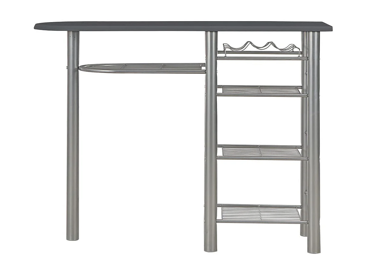 Ensemble de bar avec étagères 3 pcs Bois et acier Noir