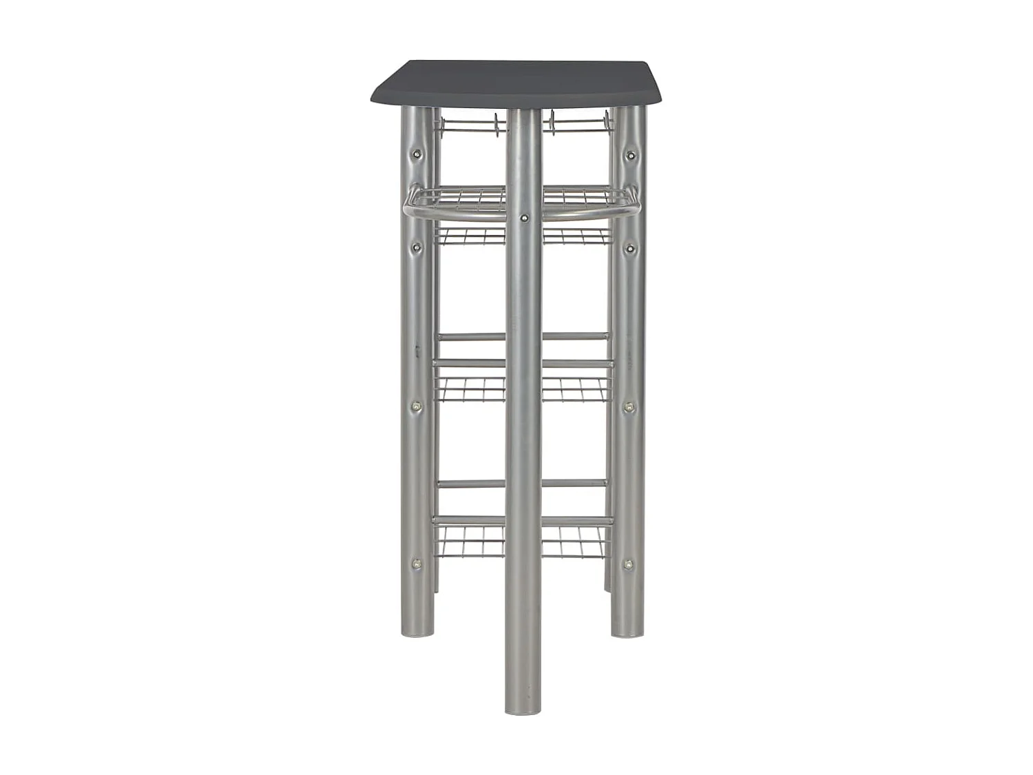 Ensemble de bar avec étagères 3 pcs Bois et acier Noir