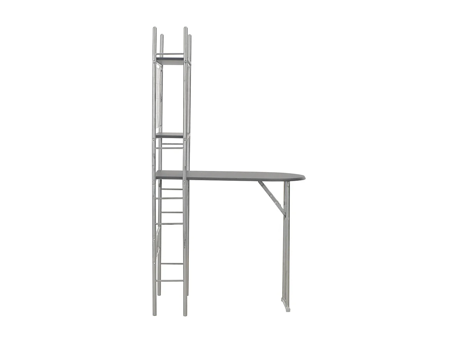 Ensemble à dîner pliant 3 pcs et étagère de rangement MDF acier