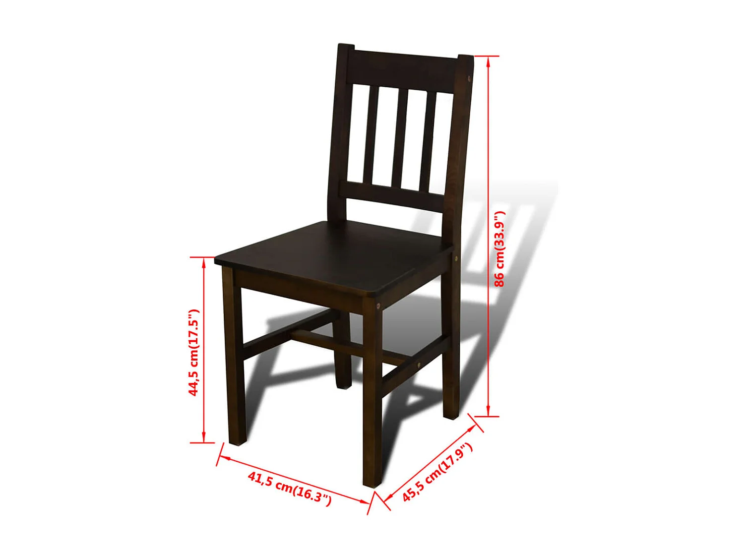 Table de salle à manger avec 4 chaises Marron