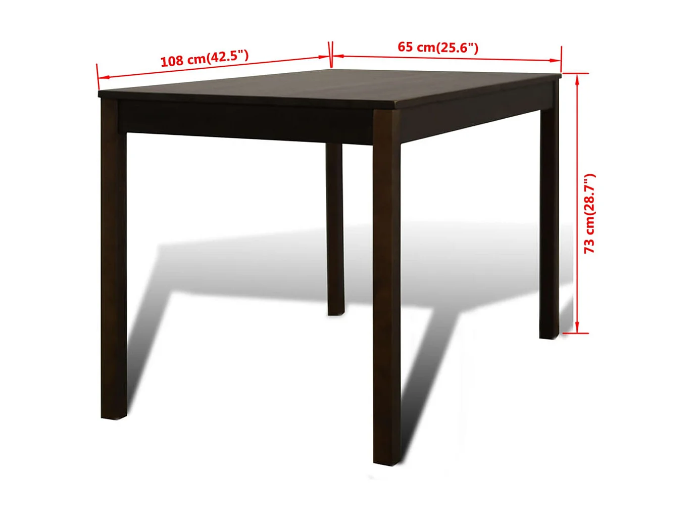 Table de salle à manger avec 4 chaises Marron