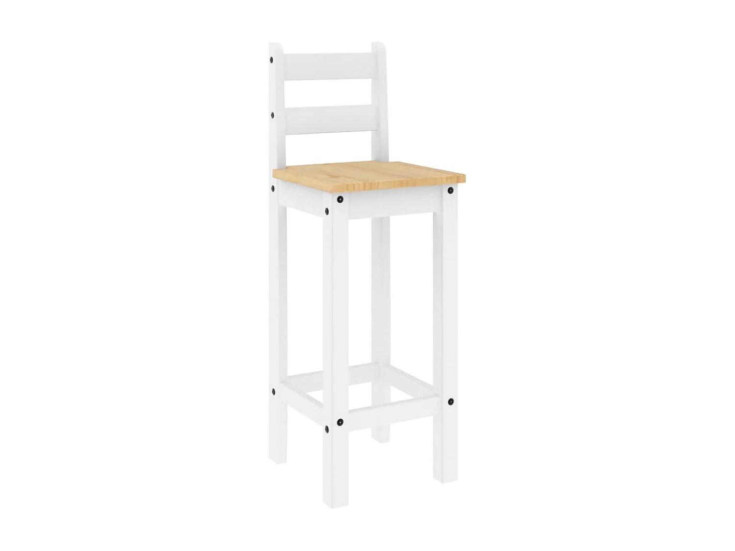 Ensemble de bar 3 pcs Blanc Bois de pin massif