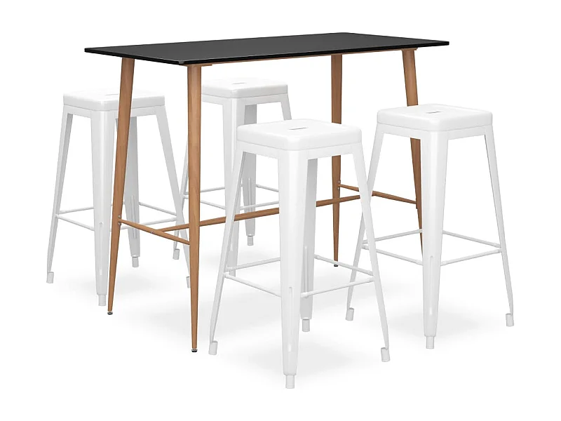 5-teiliges Bar-Set Schwarz und Weiß