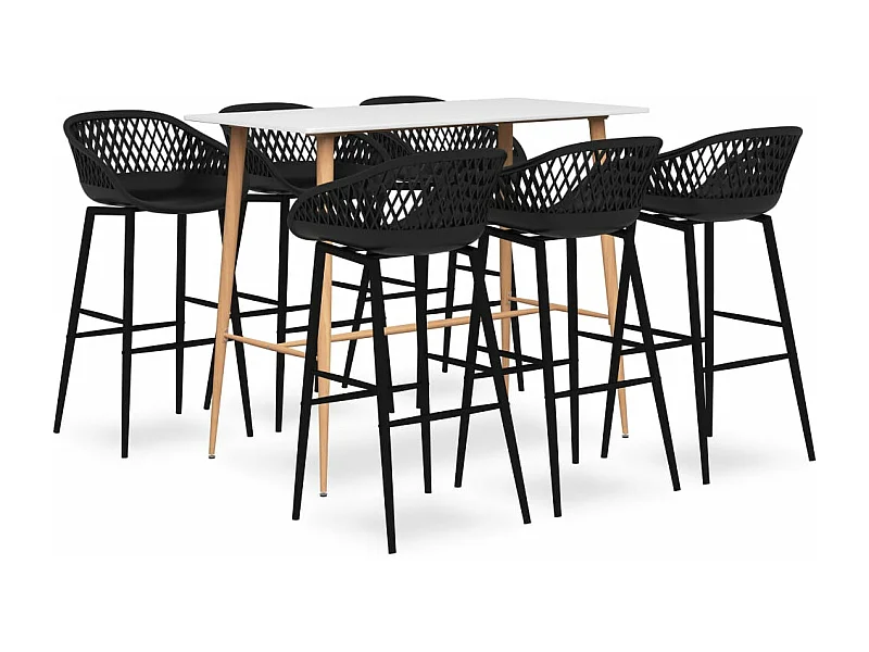 Ensemble de bar 7 pcs Blanc et noir