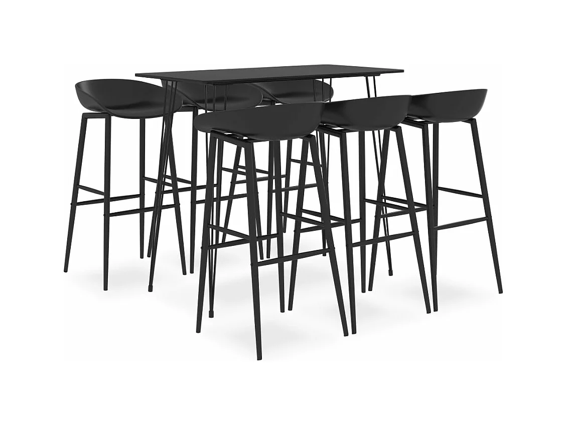 7-teiliges Bar-Set Schwarz