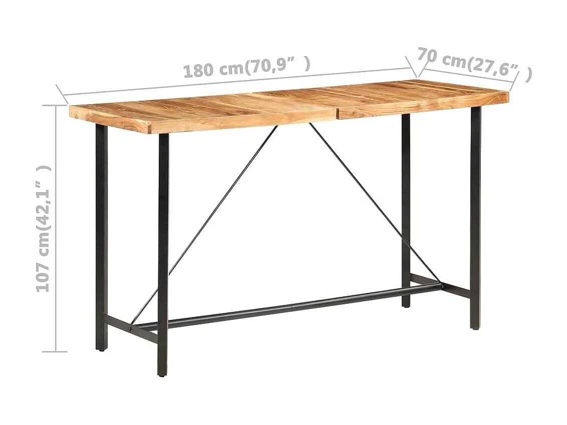 Set bar 9 pezzi Acacia massiccia e legno di recupero