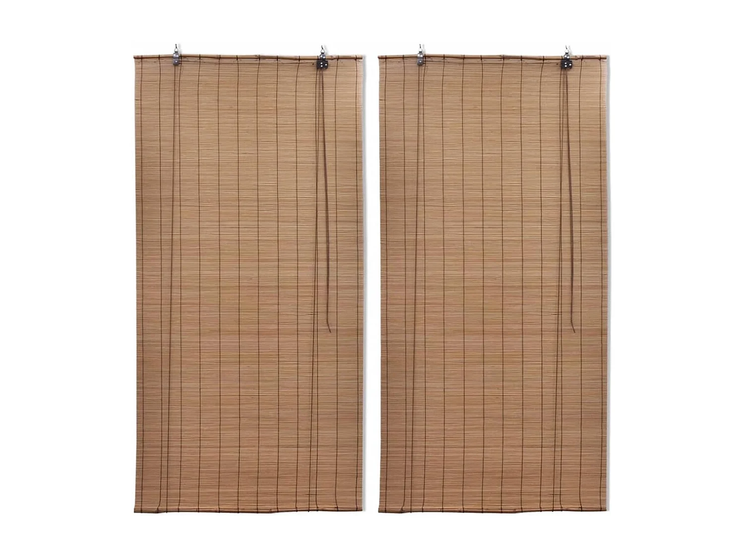 Tende a rullo in bambù 2 pz 100x160 cm Marrone