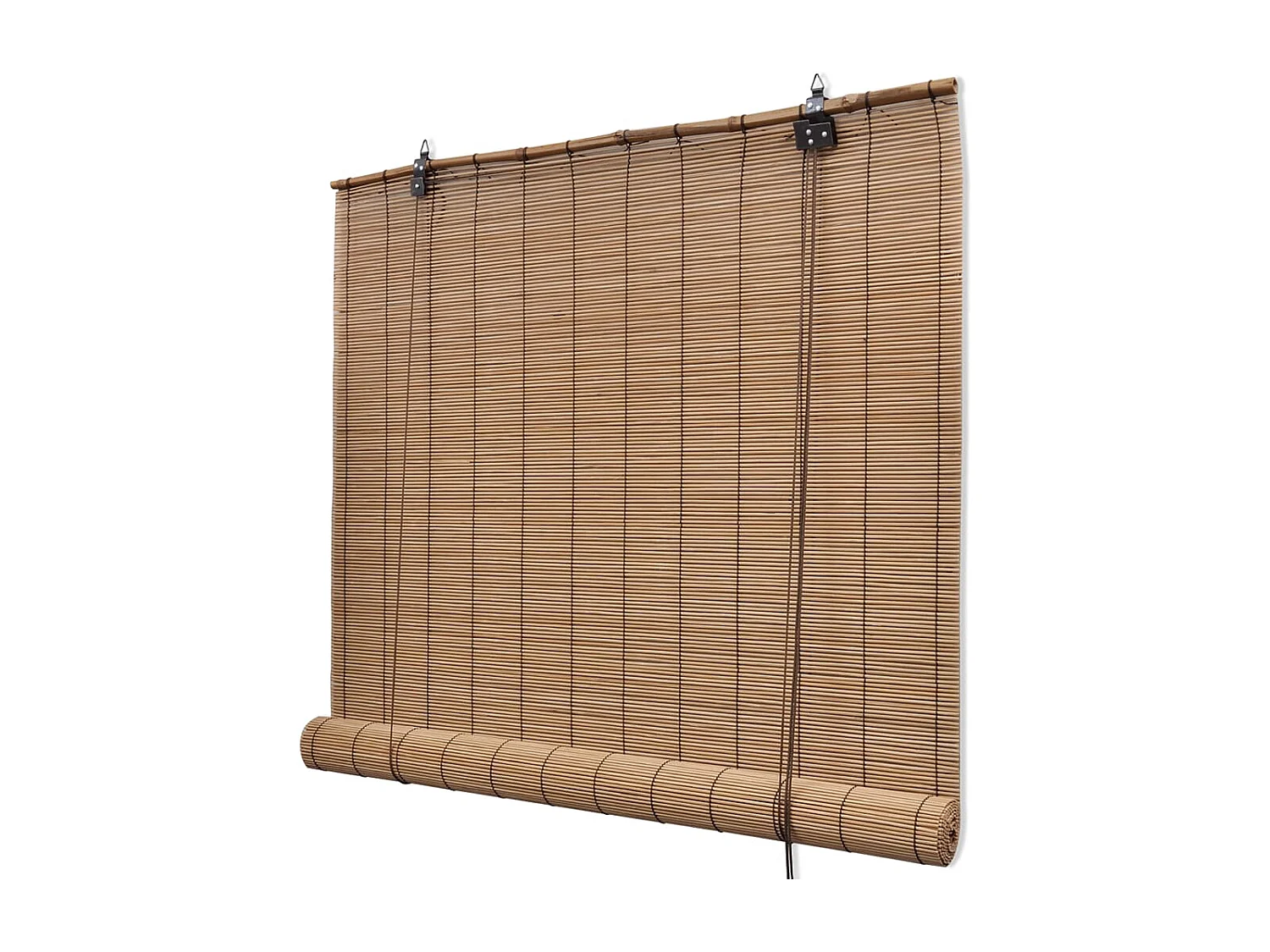 Cortinas de enrolar de bambu 2 unidades 150x220 cm marrom